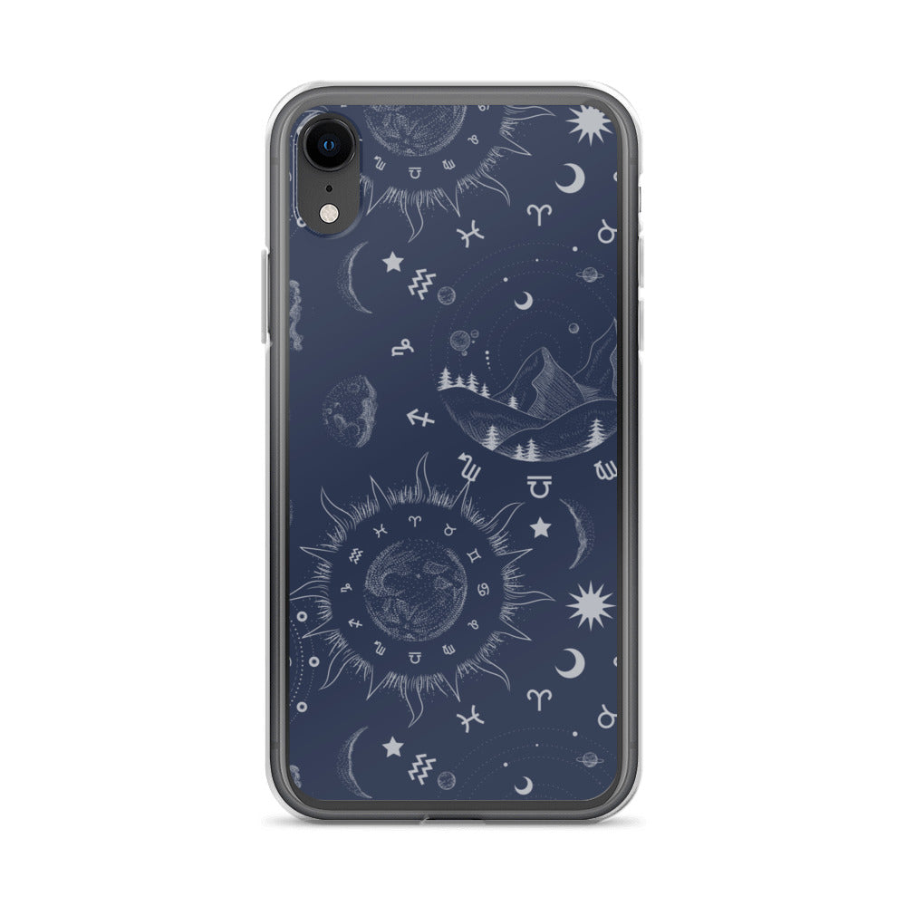 Navy Blue Moon Zodiac Clear Case for iPhone®