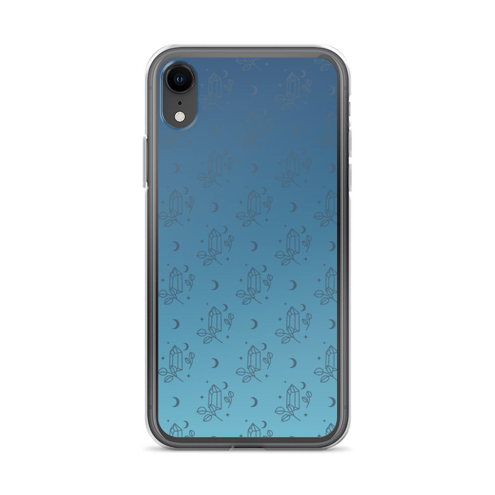 Blue Gradient Crystal Moon Clear Case for iPhone®