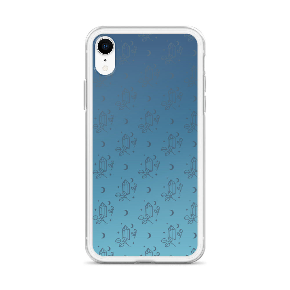 Blue Gradient Crystal Moon Clear Case for iPhone®