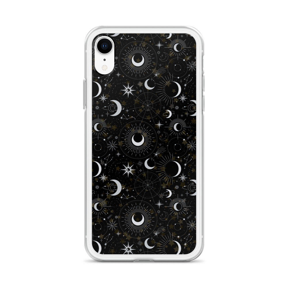 Silver Black Moon Clear Case for iPhone®