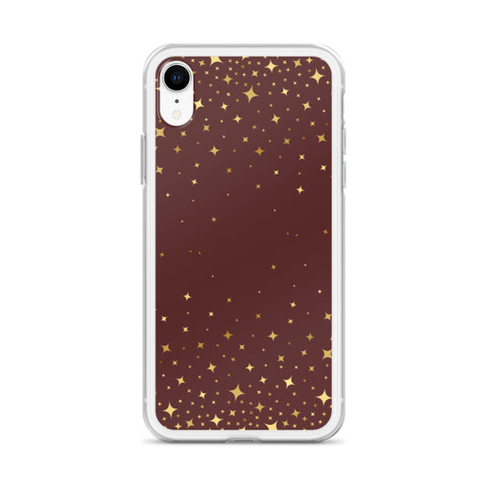 Burgundy Gold Star Clear Case for iPhone®