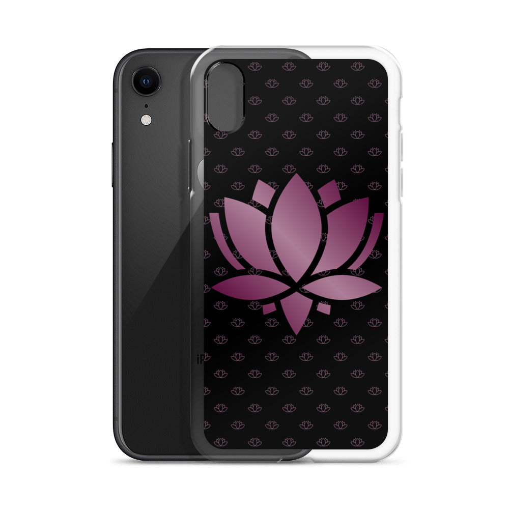 Lotus Flower Black Purple Power Clear Case for iPhone®