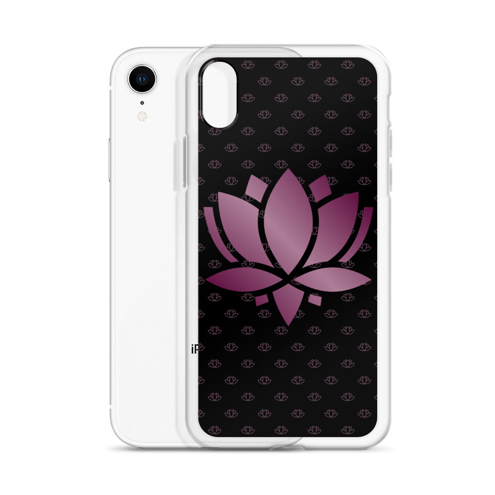 Lotus Flower Black Purple Power Clear Case for iPhone®