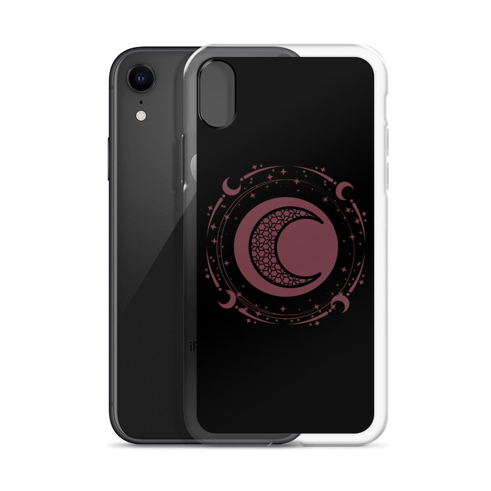 Moon Star Black Purple Peace Clear Case for iPhone®