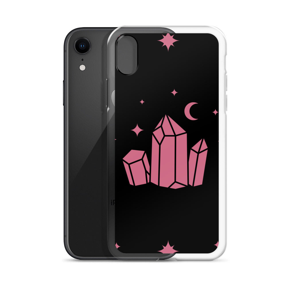 Crystal Star Black Romantic Pink Clear Case for iPhone®