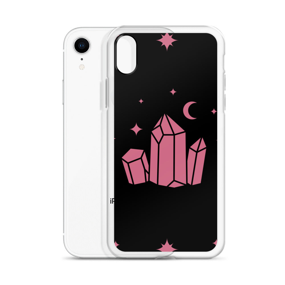 Crystal Star Black Romantic Pink Clear Case for iPhone®