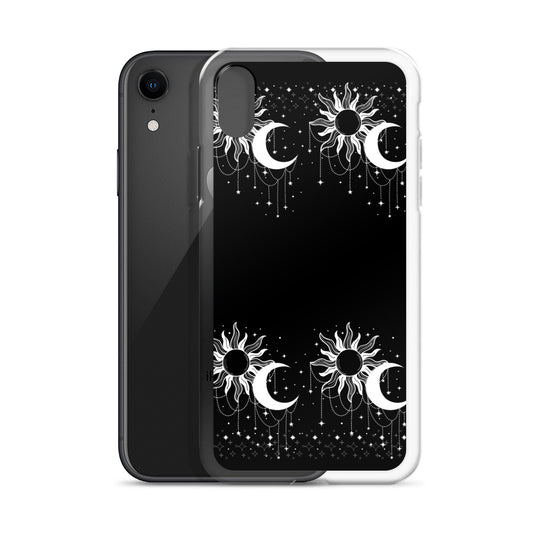 White Black Sun Moon Clear Case for iPhone®