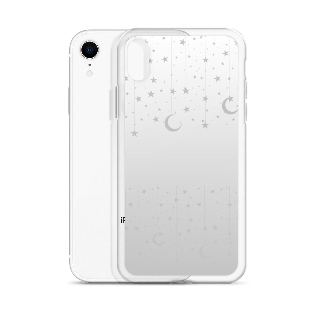 Silver Grey Moon Star Clear Case for iPhone®