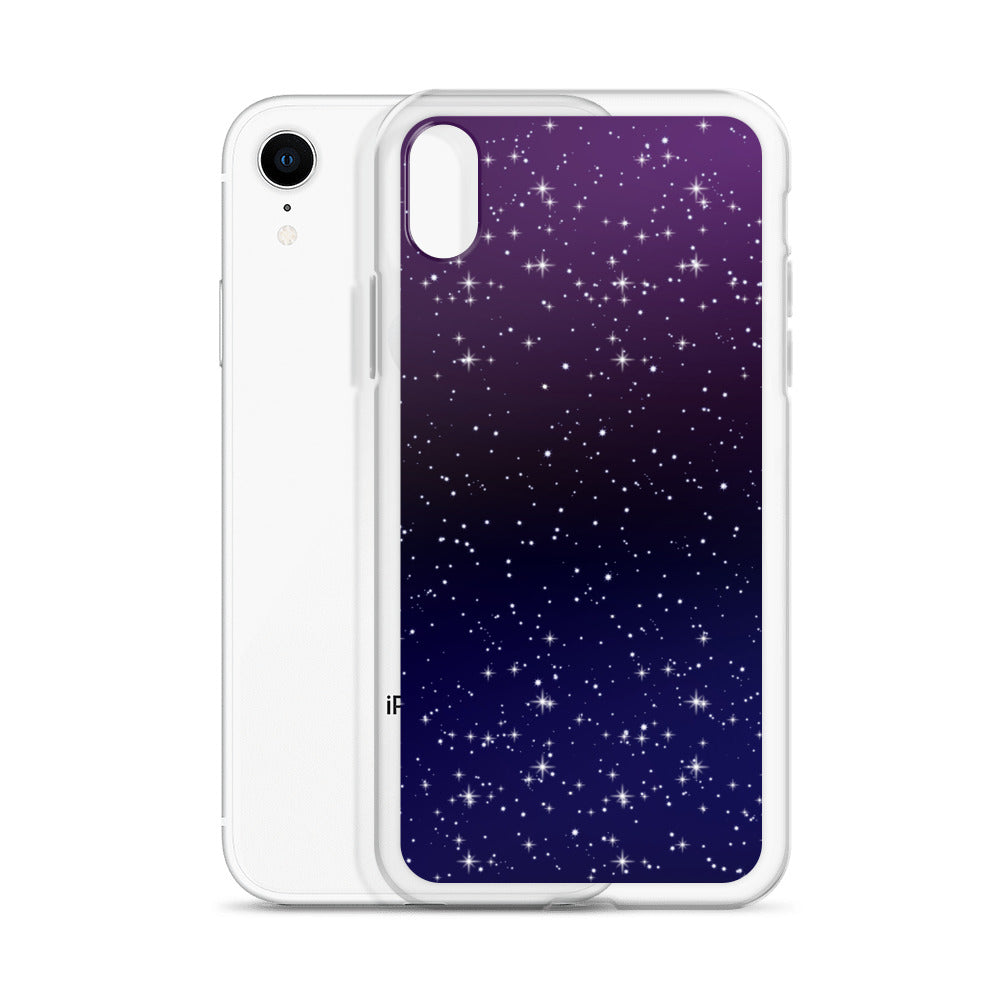 Purple Black Star Galaxy Clear Case for iPhone®