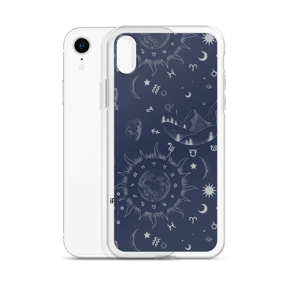 Navy Blue Moon Zodiac Clear Case for iPhone®