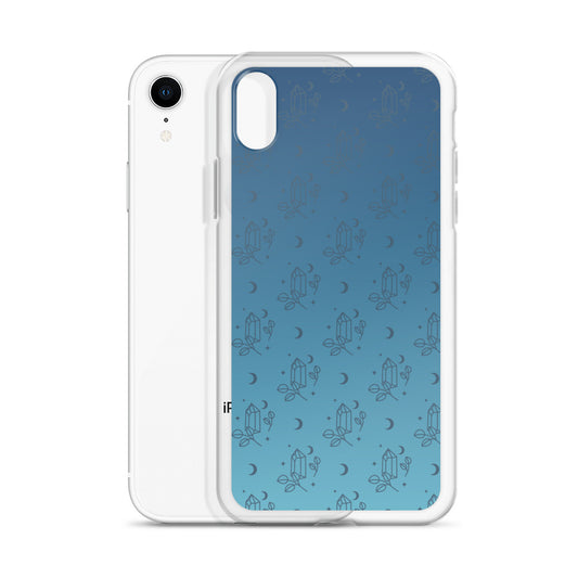 Blue Gradient Crystal Moon Clear Case for iPhone®