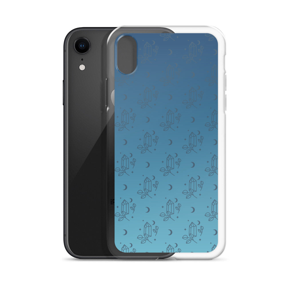 Blue Gradient Crystal Moon Clear Case for iPhone®