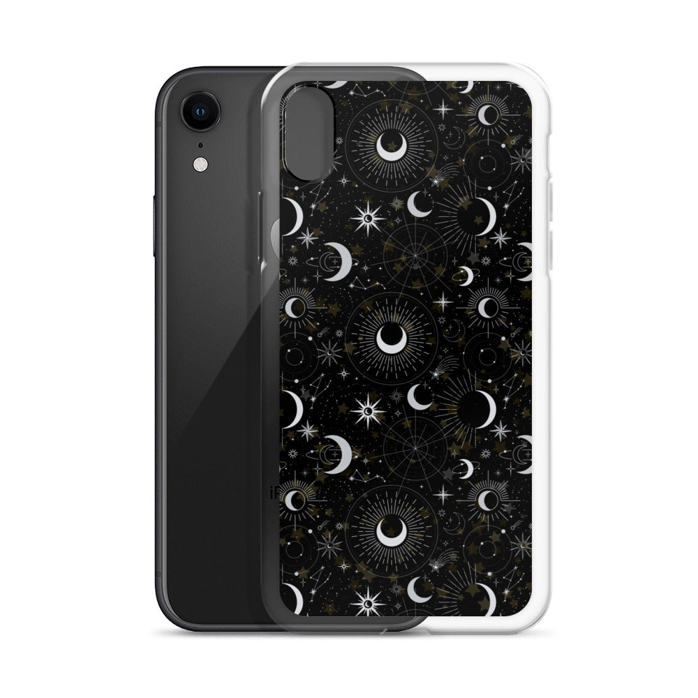 Silver Black Moon Clear Case for iPhone®