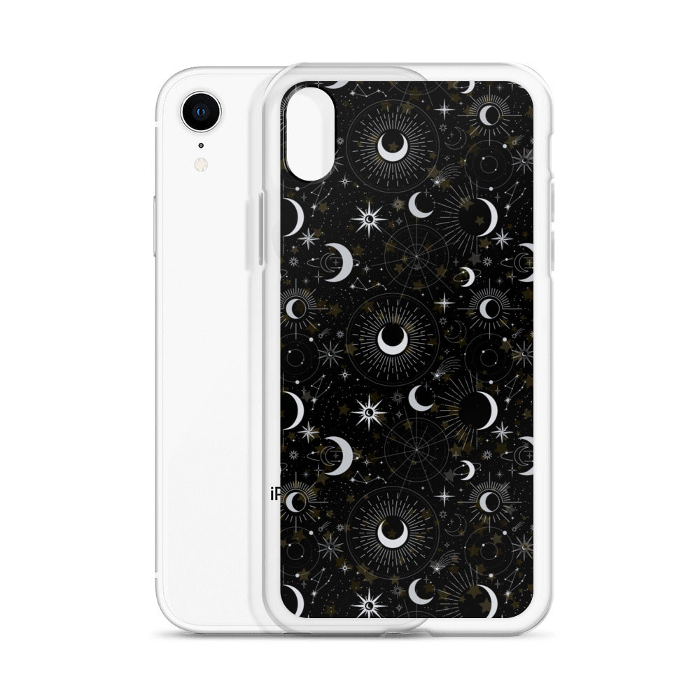 Silver Black Moon Clear Case for iPhone®