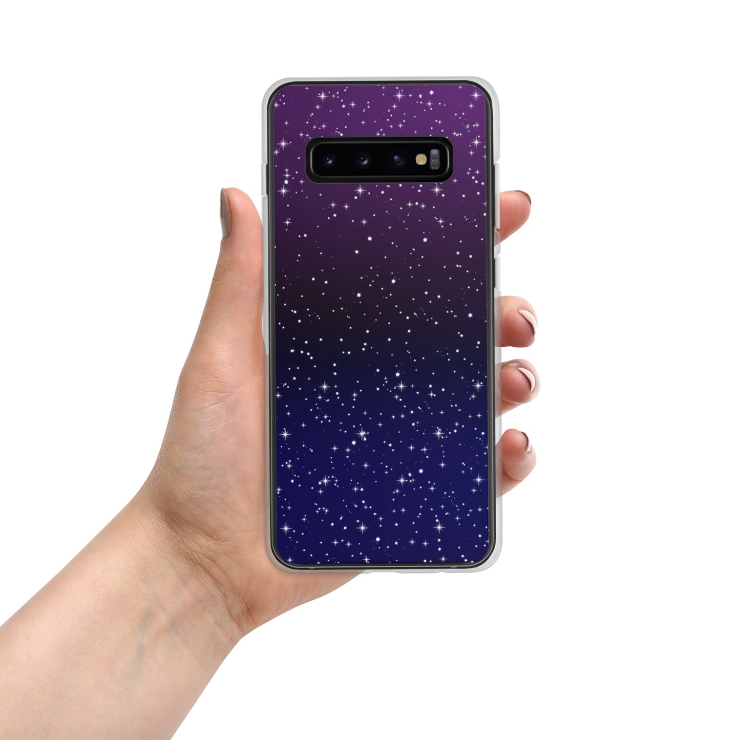 Purple Black Star Galaxy Clear Case for Samsung®