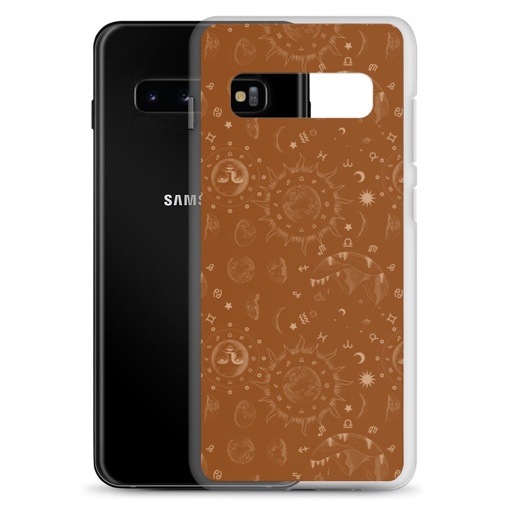 Saddle Brown Moon Galaxy Clear Case for Samsung®