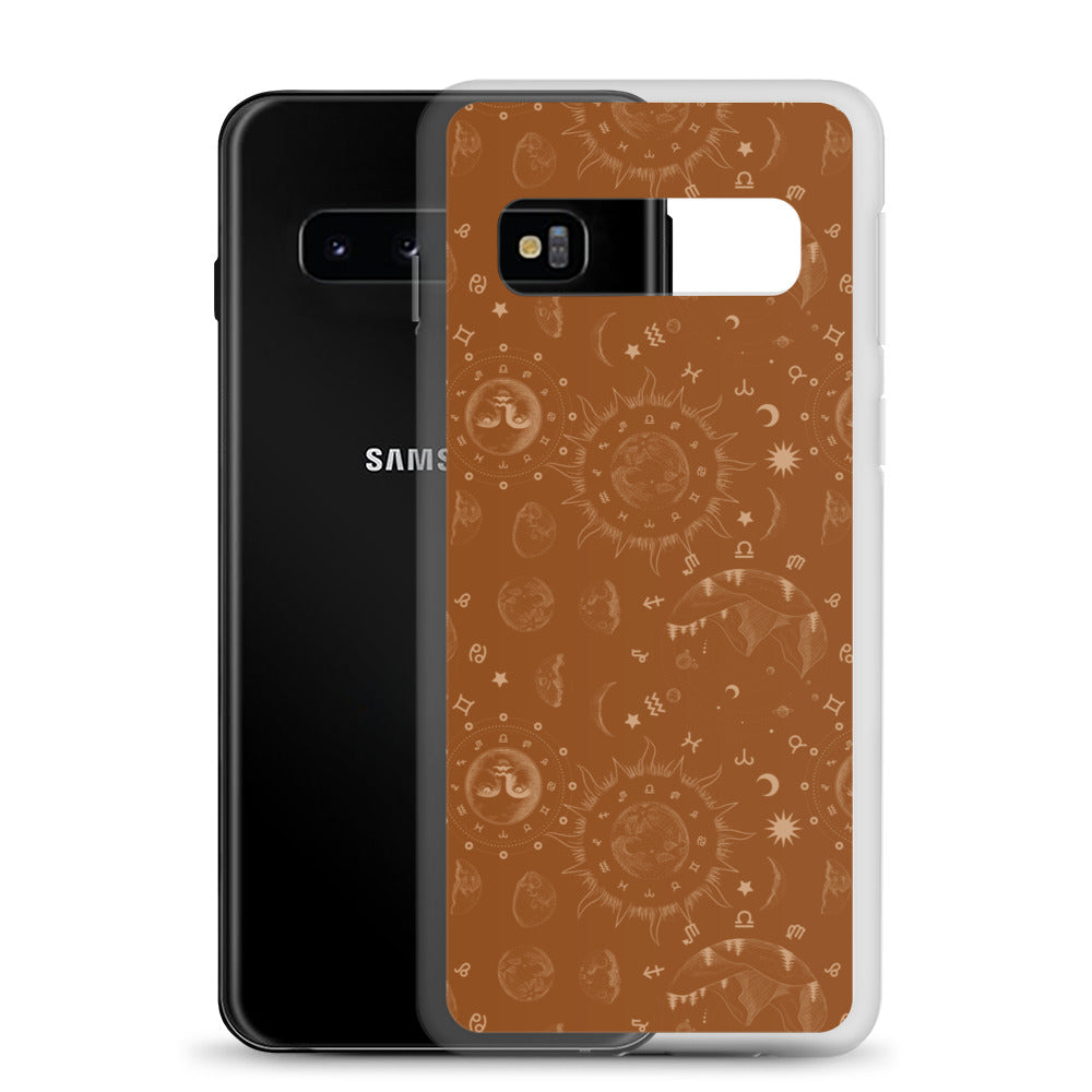 Saddle Brown Moon Galaxy Clear Case for Samsung®