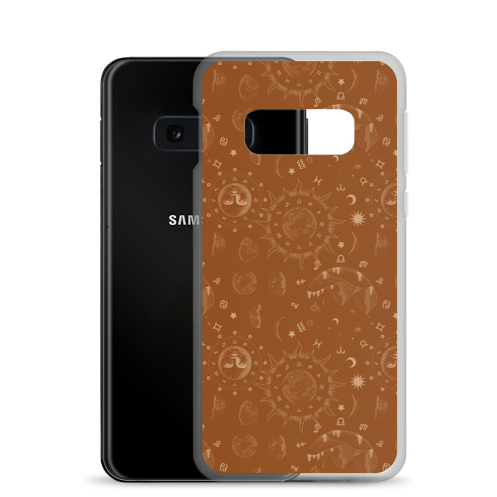 Saddle Brown Moon Galaxy Clear Case for Samsung®