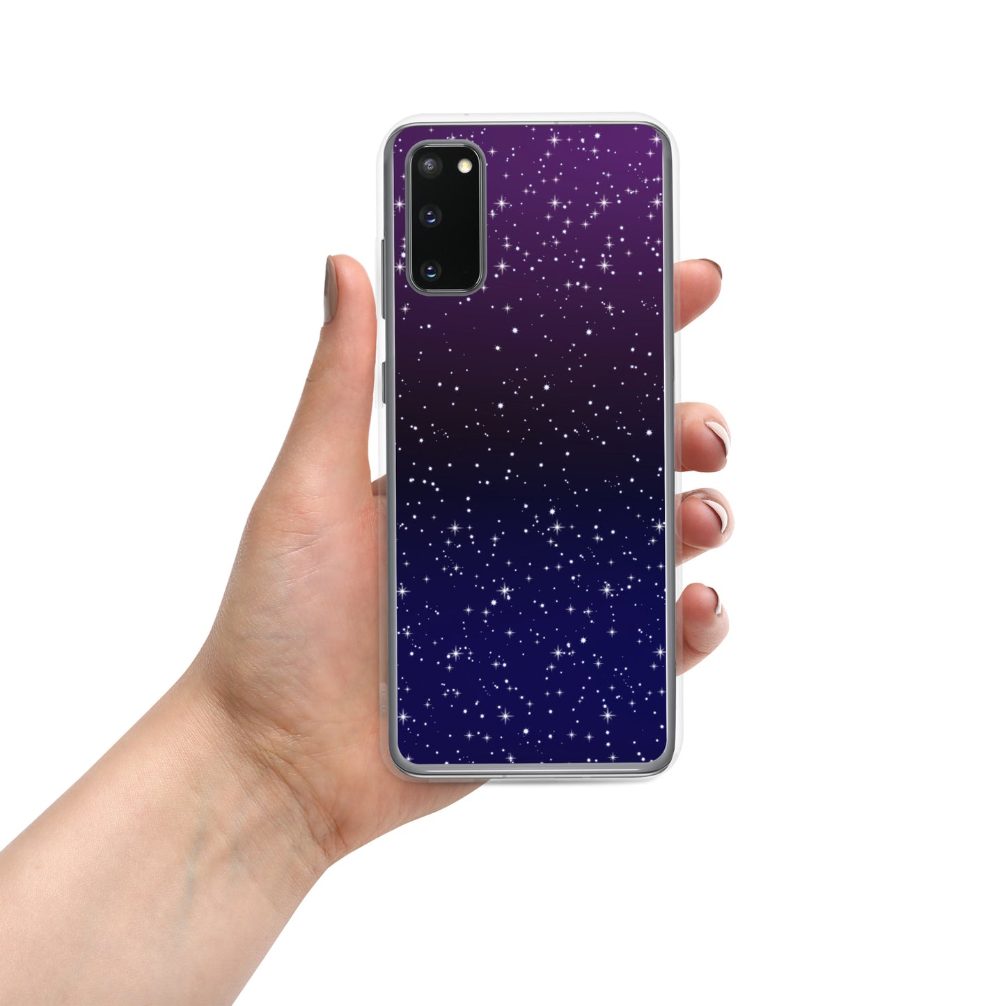 Purple Black Star Galaxy Clear Case for Samsung®