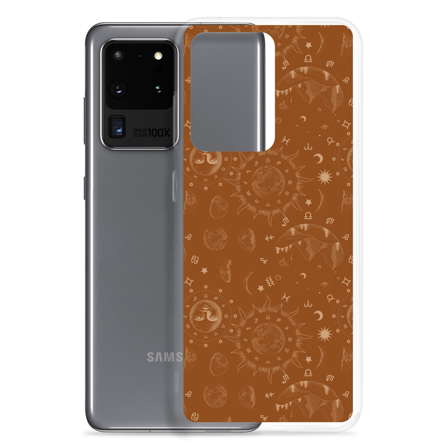 Saddle Brown Moon Galaxy Clear Case for Samsung®