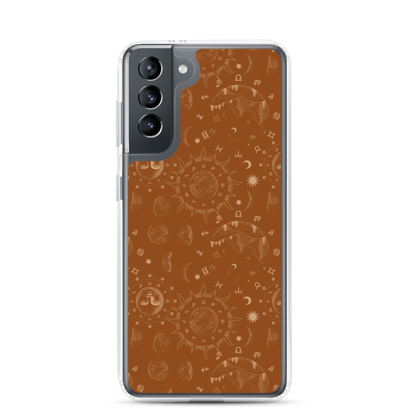 Saddle Brown Moon Galaxy Clear Case for Samsung®