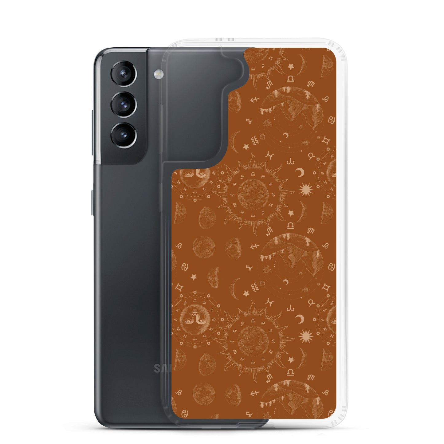 Saddle Brown Moon Galaxy Clear Case for Samsung®