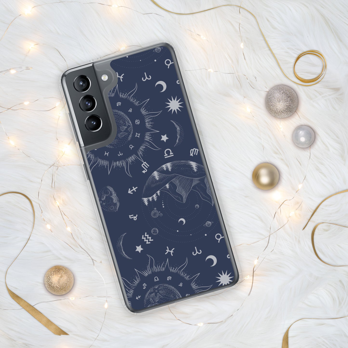 Navy Blue Moon Zodiac Clear Case for Samsung®