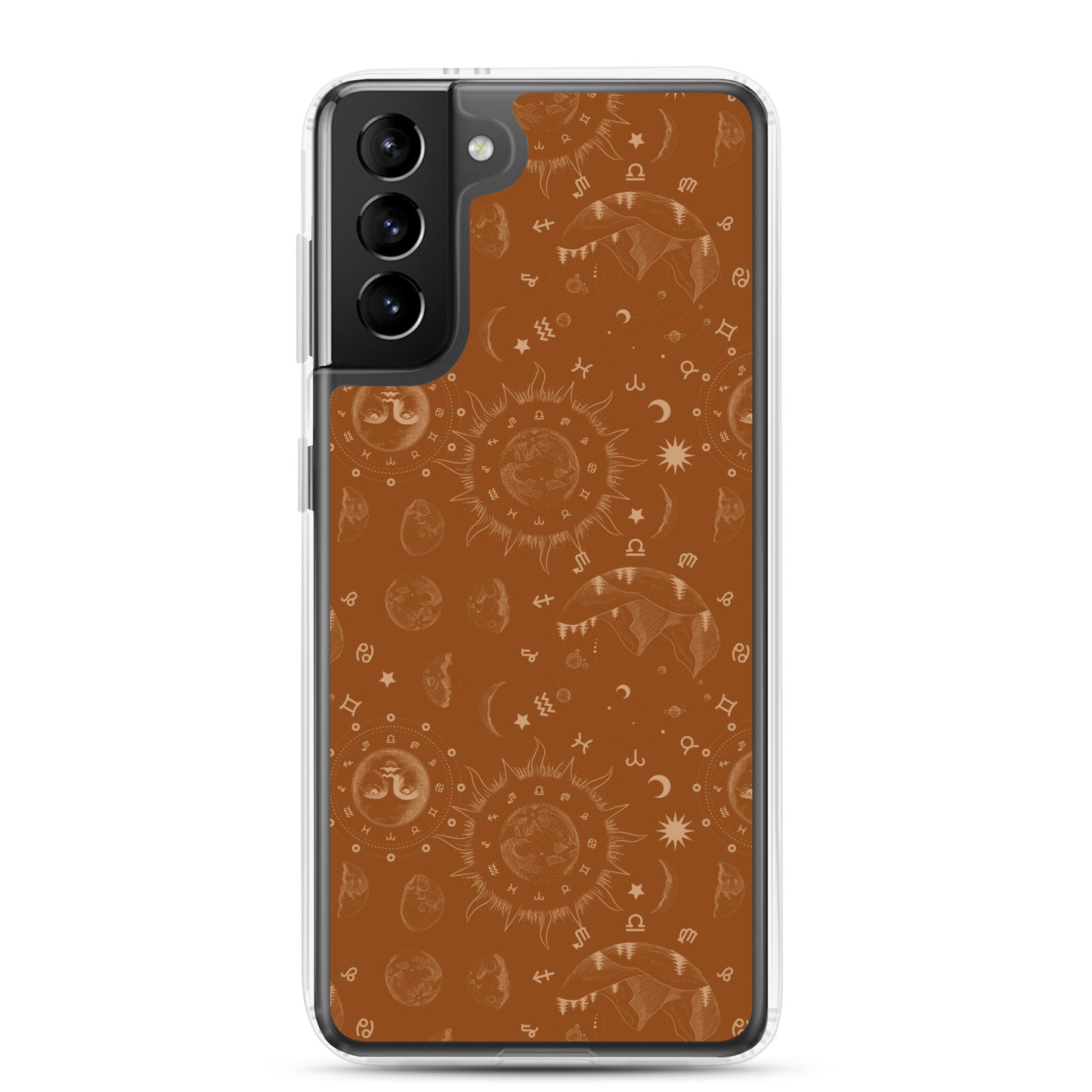 Saddle Brown Moon Galaxy Clear Case for Samsung®