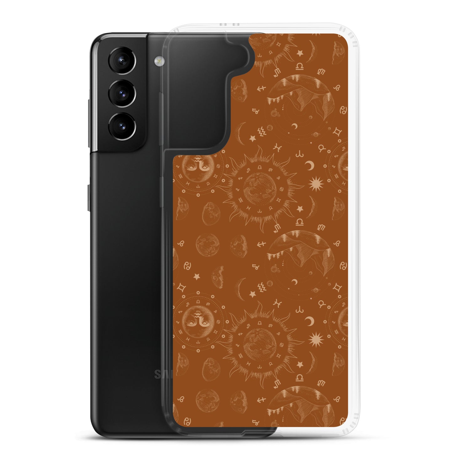 Saddle Brown Moon Galaxy Clear Case for Samsung®