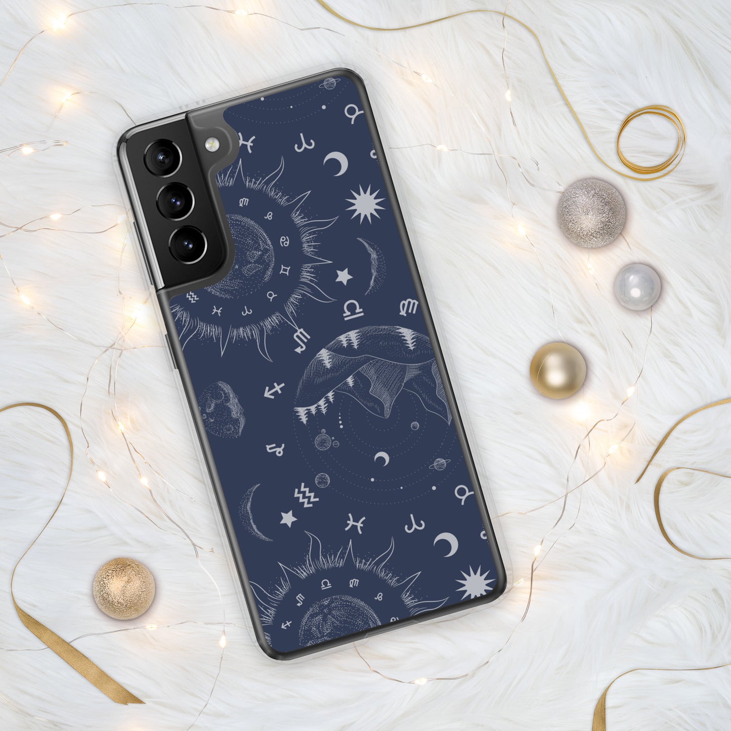 Navy Blue Moon Zodiac Clear Case for Samsung®