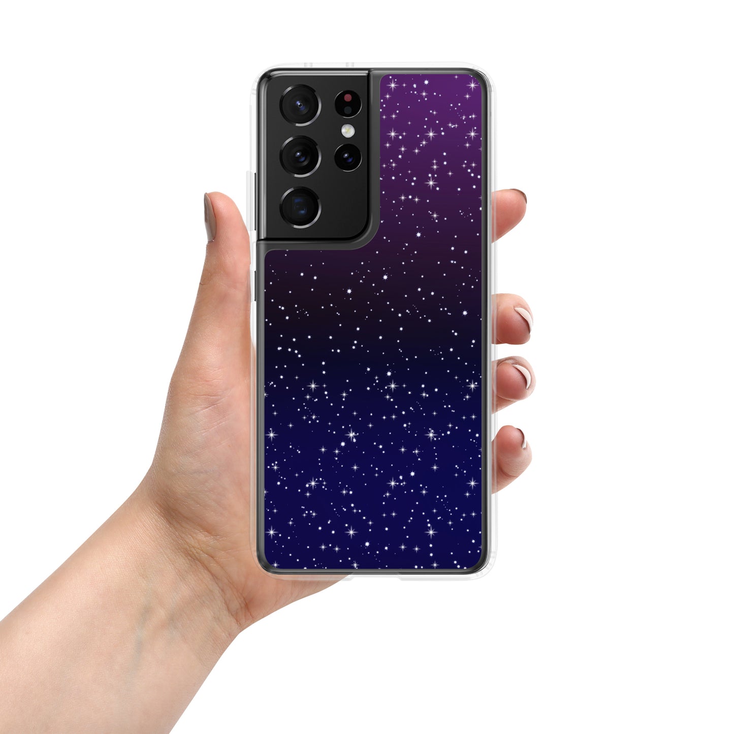 Purple Black Star Galaxy Clear Case for Samsung®