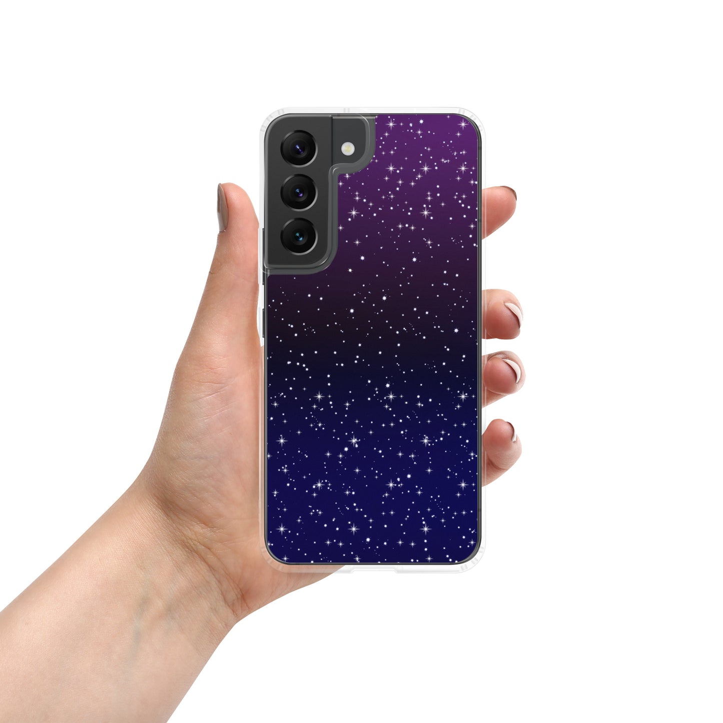 Purple Black Star Galaxy Clear Case for Samsung®