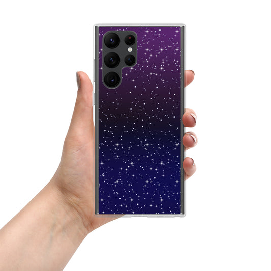 Purple Black Star Galaxy Clear Case for Samsung®
