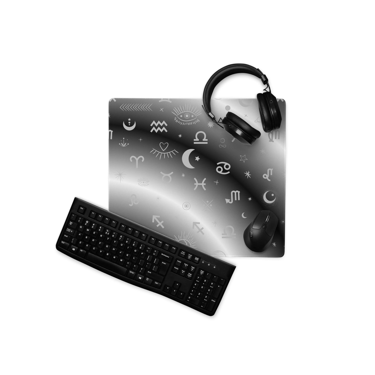 Black White Zodiac Gaming Mouse Pad