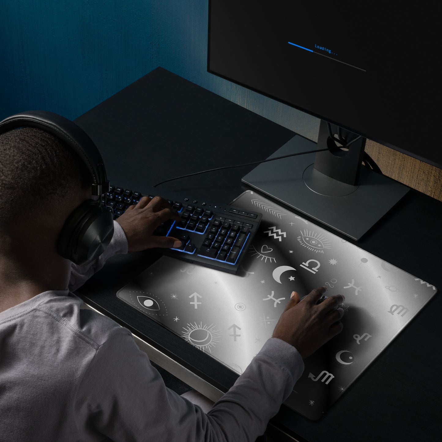 Black White Zodiac Gaming Mouse Pad