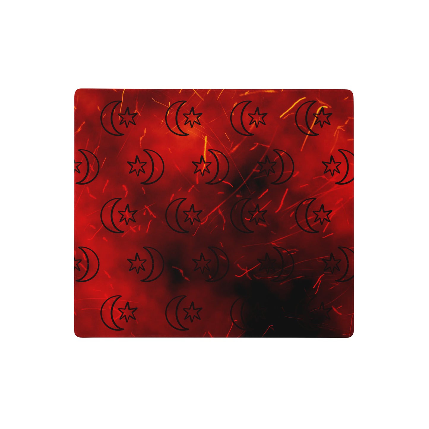 Red Moon Star Gaming Mouse Pad