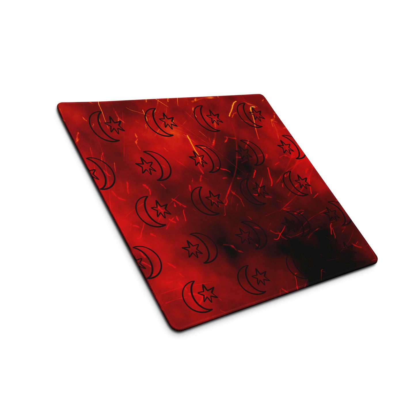 Red Moon Star Gaming Mouse Pad