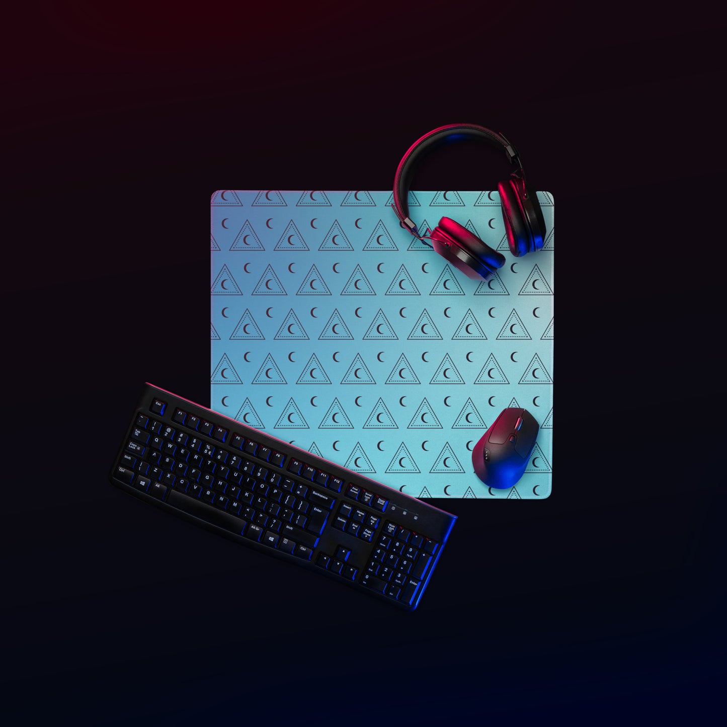 Blue Moon Triangle Gaming Mouse Pad