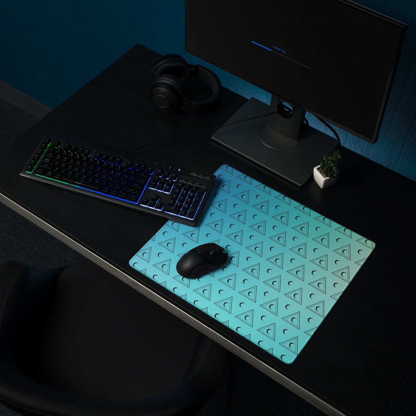 Blue Moon Triangle Gaming Mouse Pad