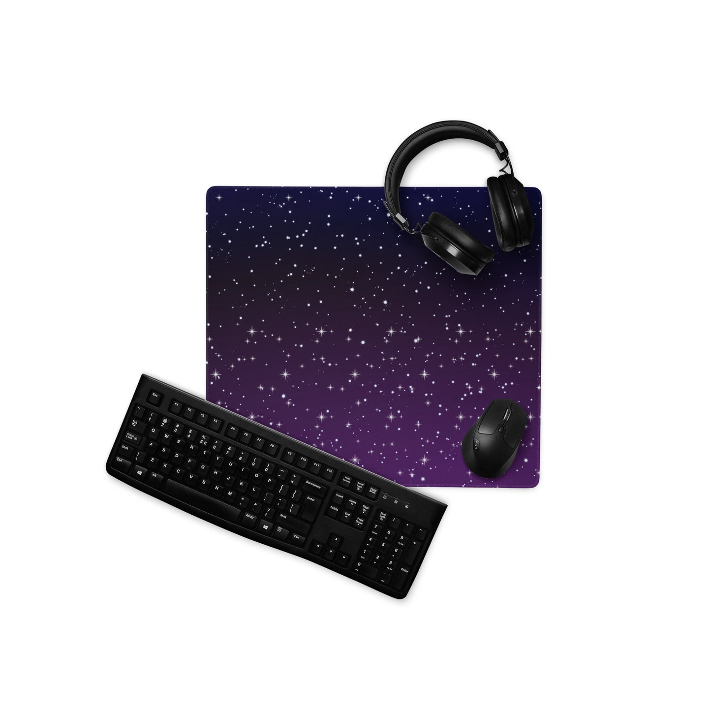 Purple Black Star Galaxy Gaming Mouse Pad