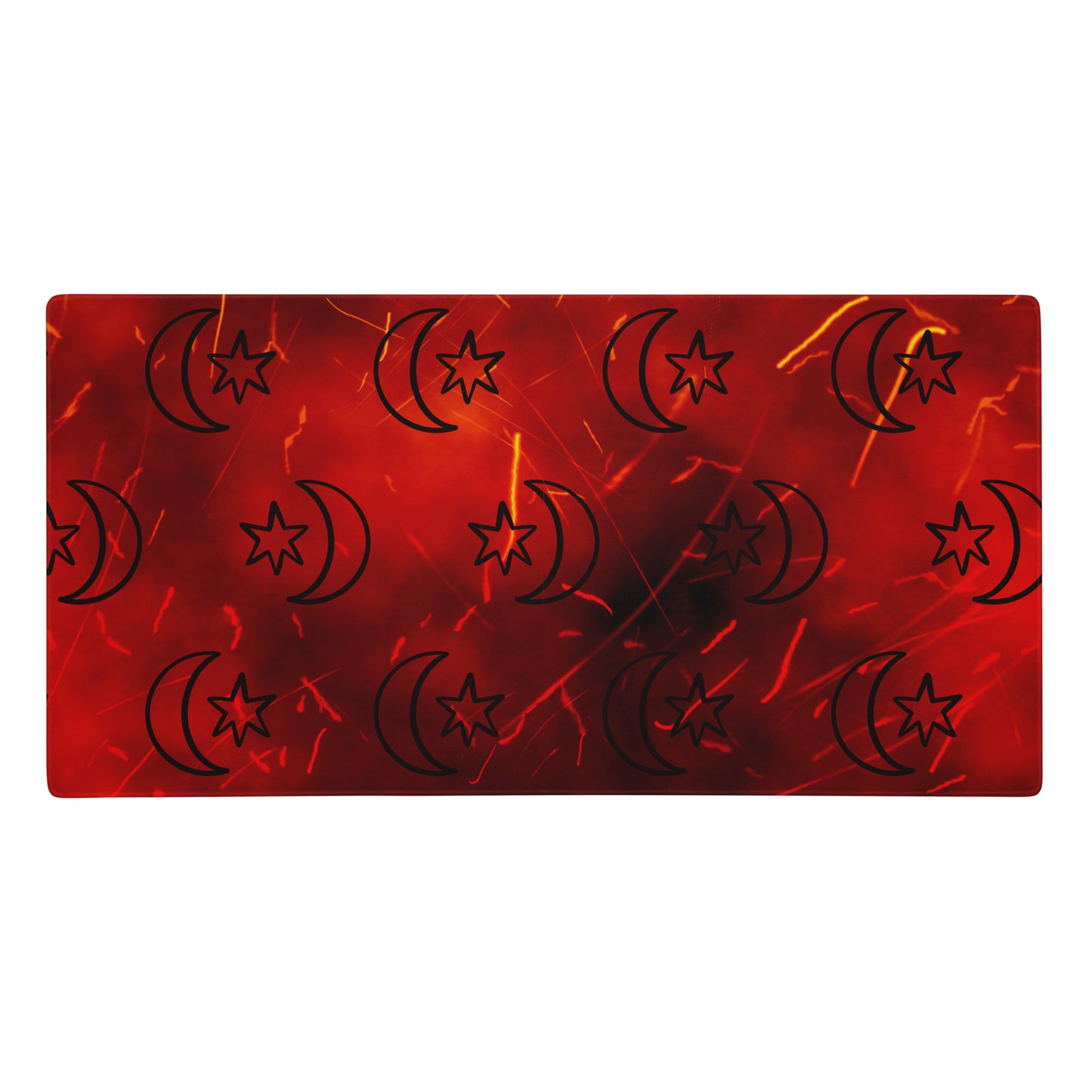 Red Moon Star Gaming Mouse Pad