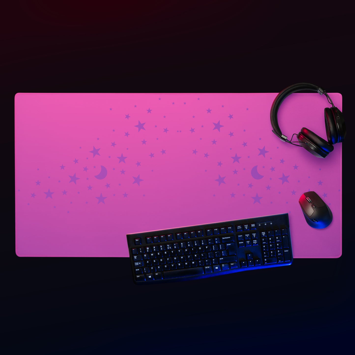 Purple Pink Gradient Star Gaming Mouse Pad