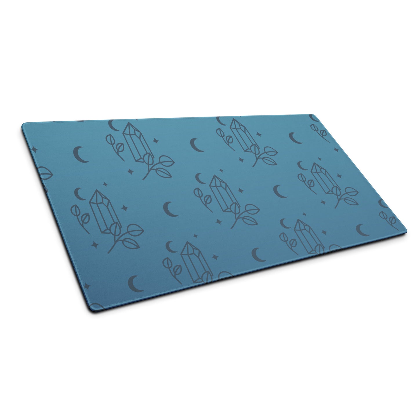 Blue Gradient Crystal Moon Gaming Mouse Pad