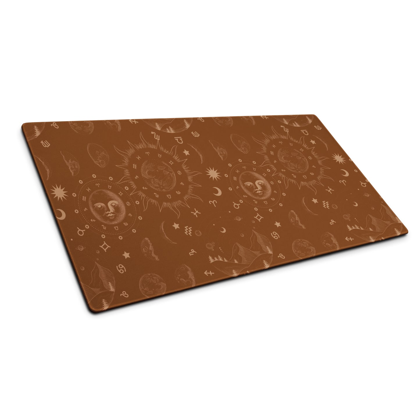 Saddle Brown Moon Galaxy Gaming Mouse Pad