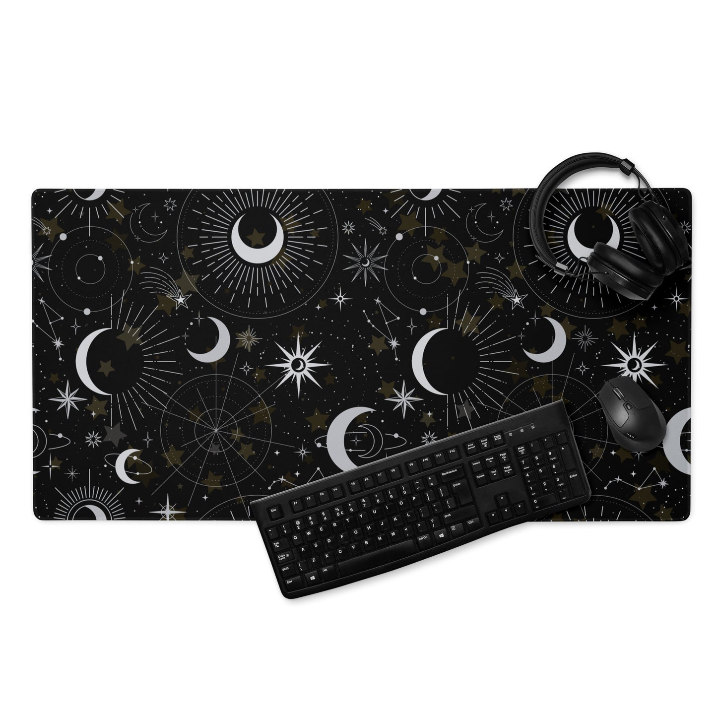 Silver Black Moon Gaming Mouse Pad