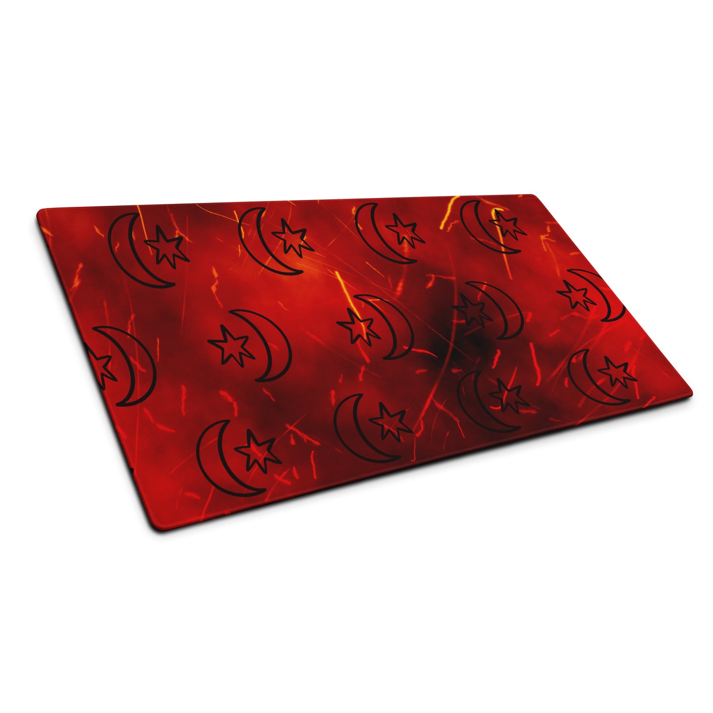 Red Moon Star Gaming Mouse Pad