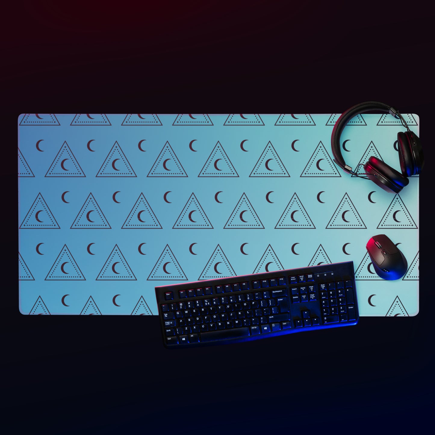 Blue Moon Triangle Gaming Mouse Pad