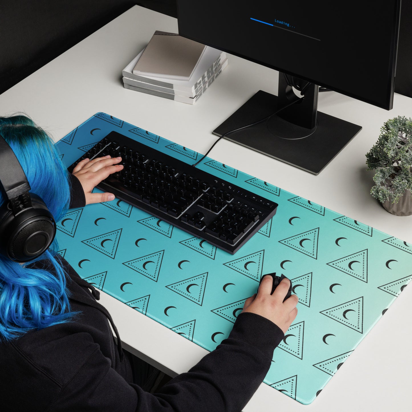 Blue Moon Triangle Gaming Mouse Pad