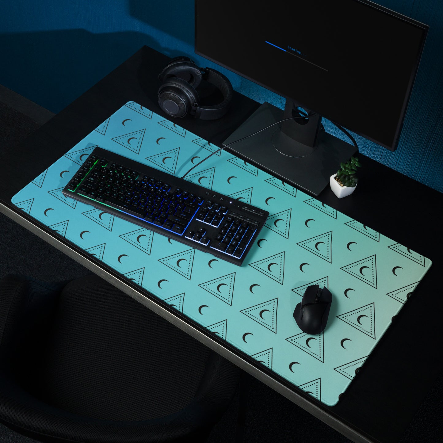 Blue Moon Triangle Gaming Mouse Pad