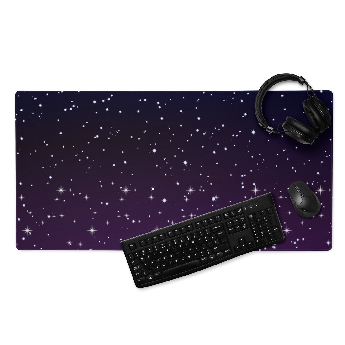 Purple Black Star Galaxy Gaming Mouse Pad